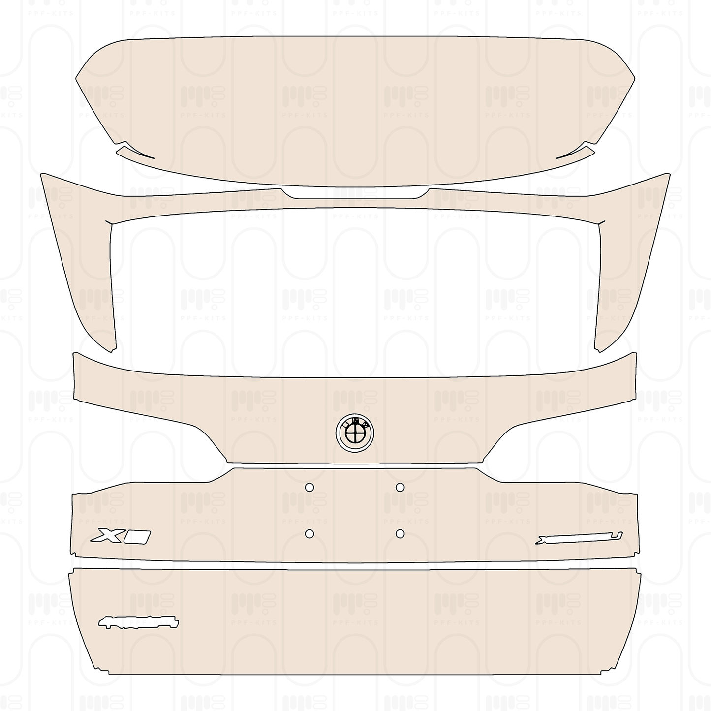 Trunk Lid with "X5 xDrive ##Li" & "BMW Brilliance" Emblems