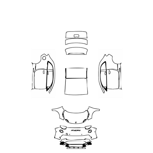 Pre-Cut PPF Fiat 500e 2 door Abarth Coupe 2022 - PPF-Kits