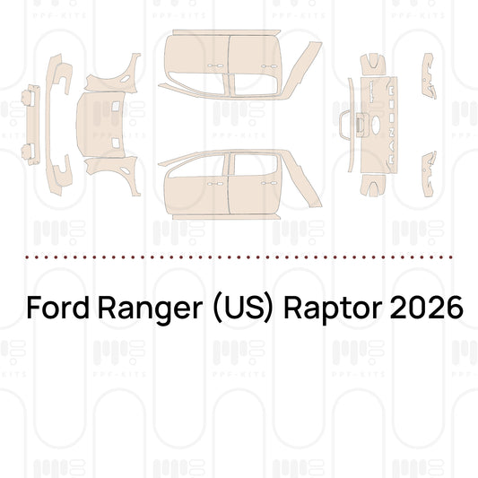Ford Ranger (US) Raptor 2026 – Lámina de protección PPF precortada
