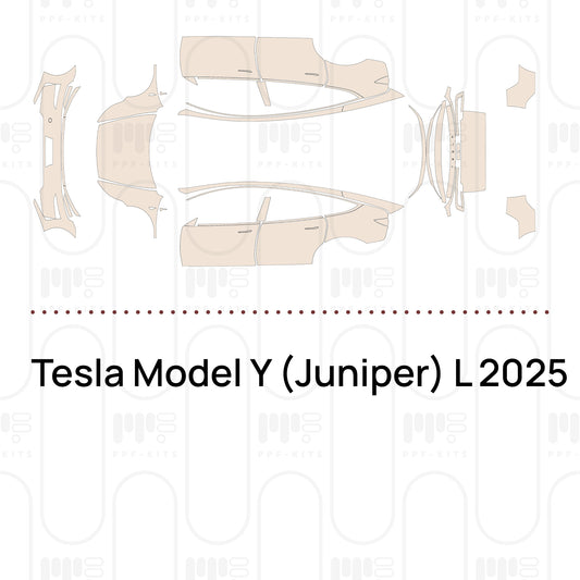 Tesla Model Y (Juniper) L 2025 – Lámina de protección PPF precortada