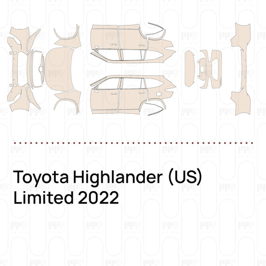 Pre-Cut PPF Toyota Highlander (US) Limited 2022