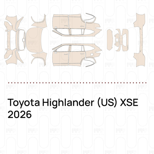 Pre-Cut PPF Toyota Highlander (US) XSE 2026