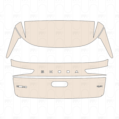 Trunk Lid with "SKODA" & "KODIAQ" & "4×4" Emblems