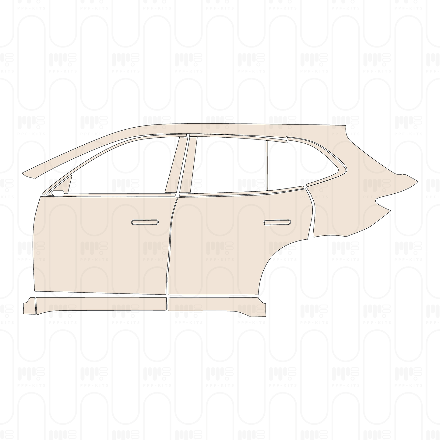 (left) Door+Side Skirt with flush door handle