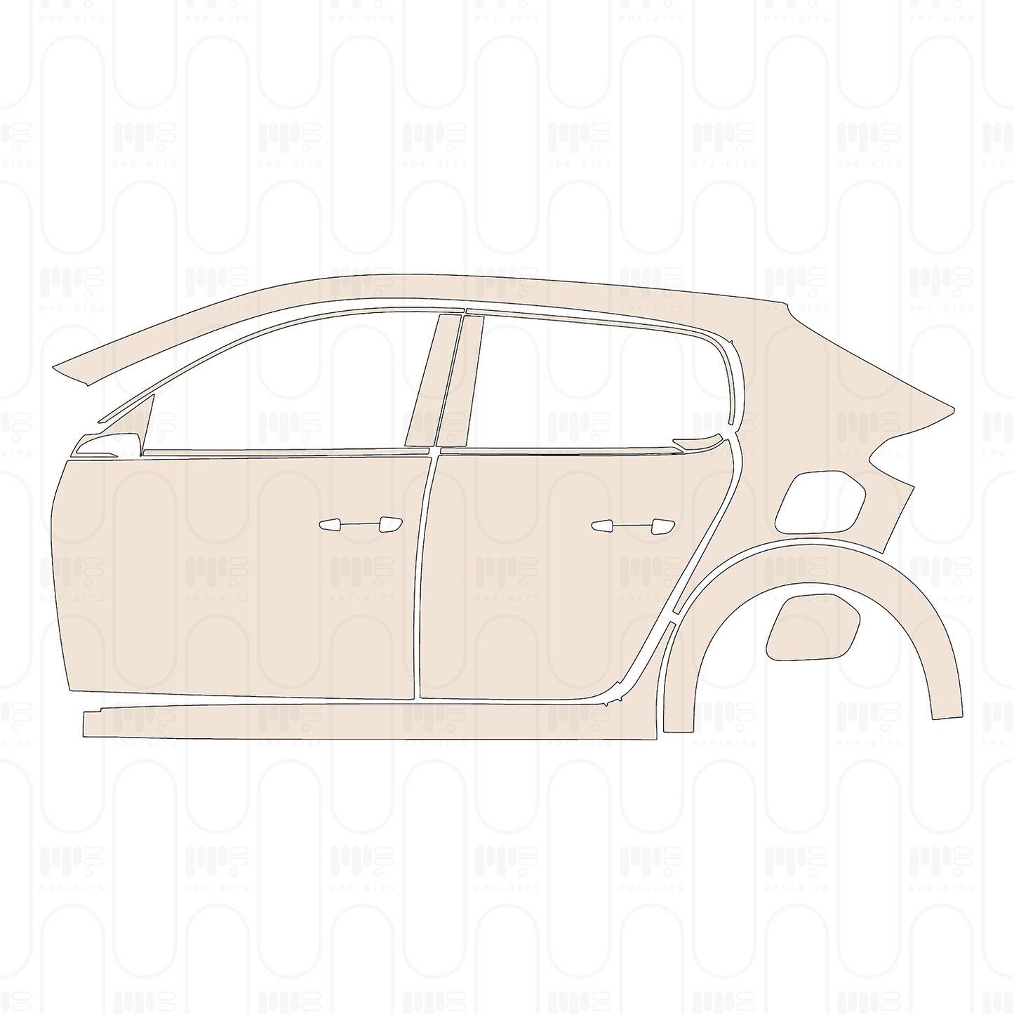 (left) Door+Side Skirt+Rear Fender