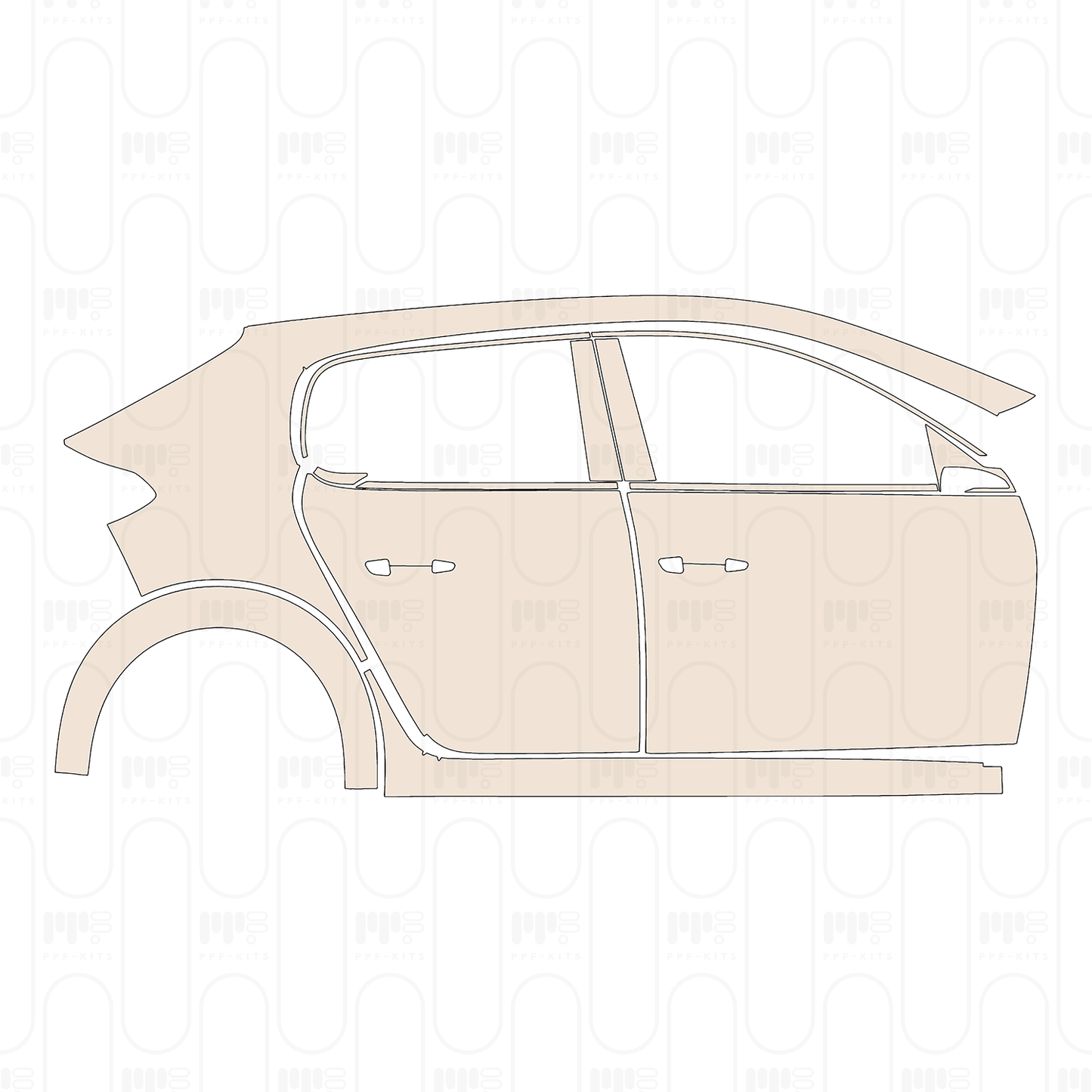 (right) Door+Side Skirt+Rear Fender