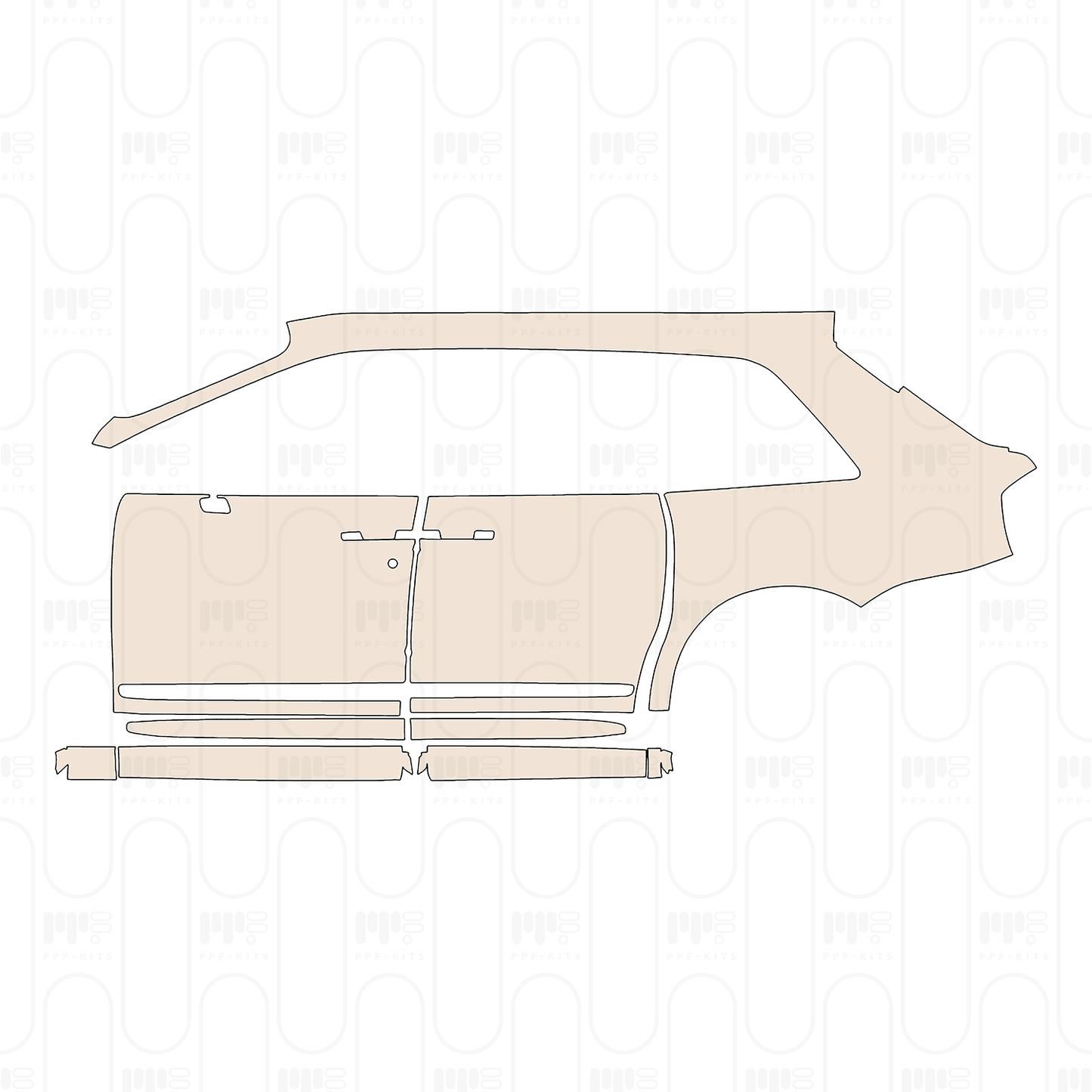 (left) Door+Side Skirt+Fender one piece rear Fender