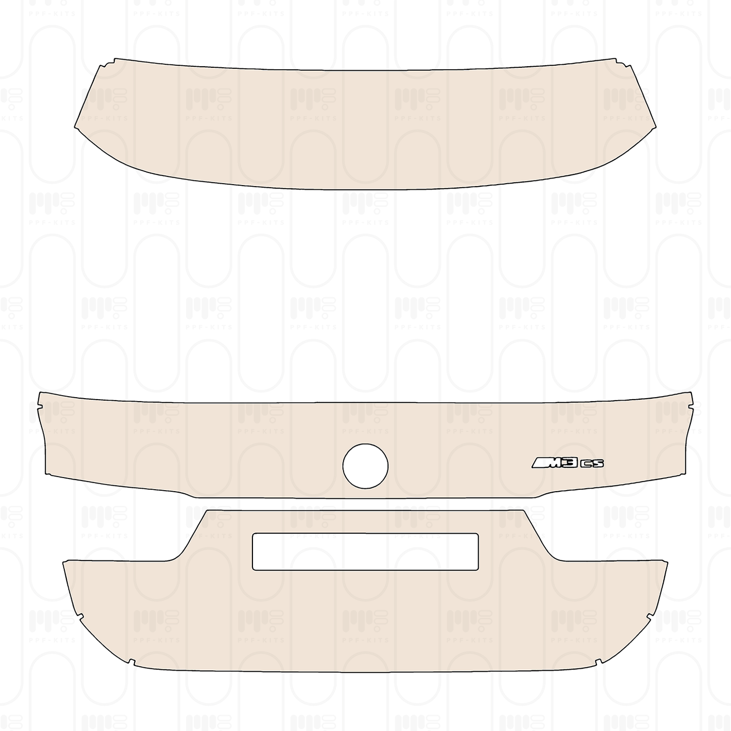 Trunk Lid without Spoiler, with "M3 CS" Emblem