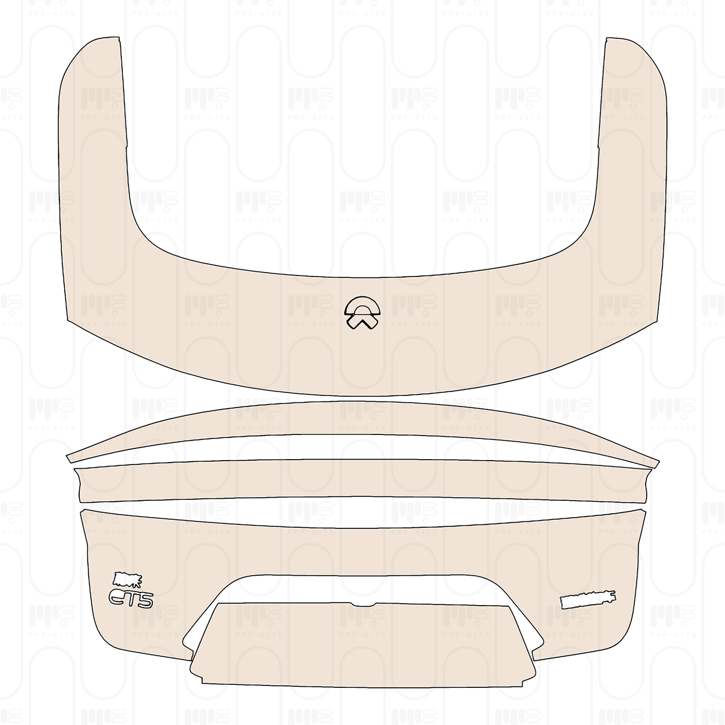Trunk Lid with "NIO ET5" & "JAC Motors" Emblem