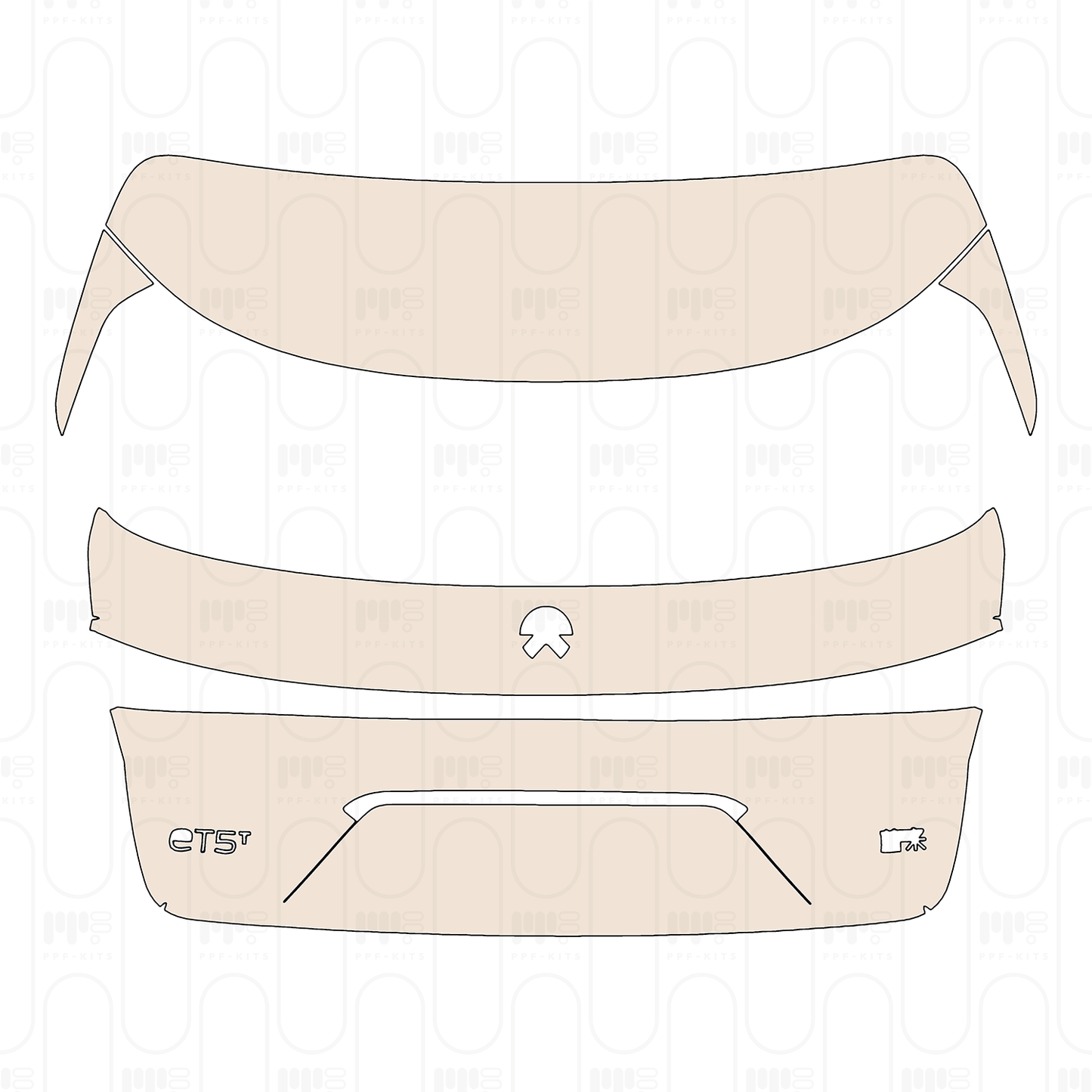 Trunk Lid with "eT5T" & "NIO" Emblems