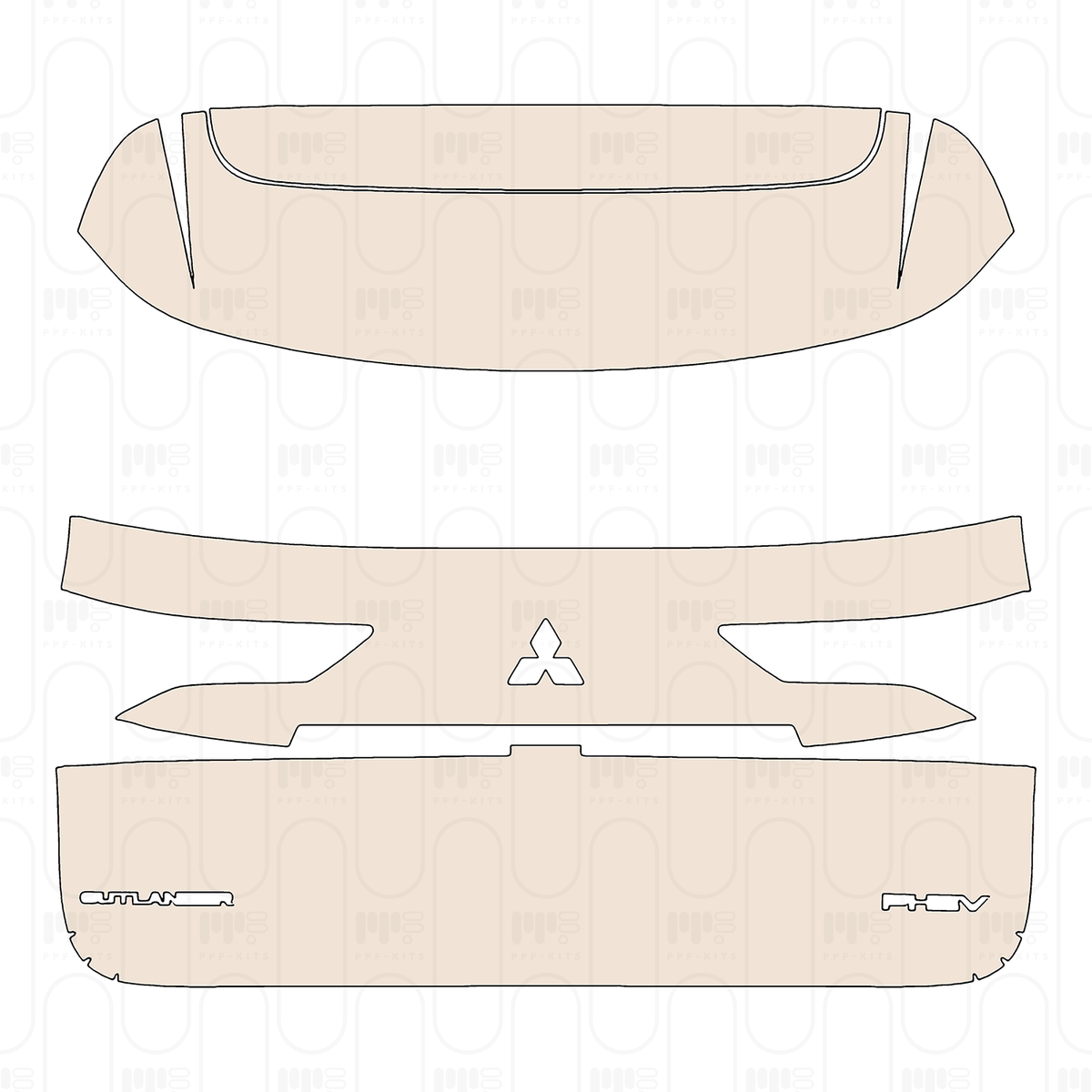 Trunk Lid with "OUTLANDER" & "PHEV" Emblems