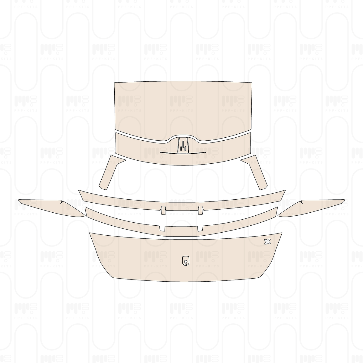 Trunk Lid with "X" Emblem