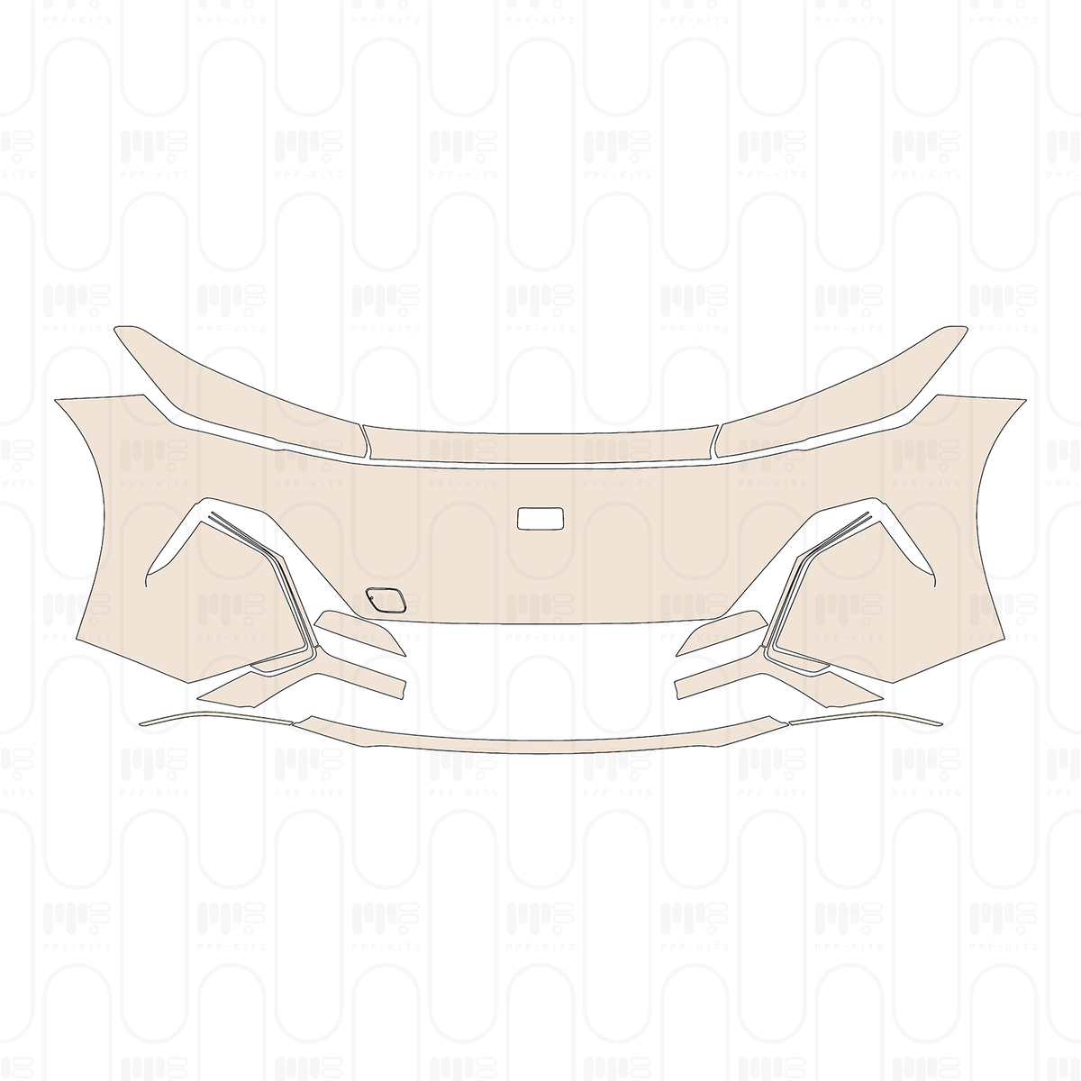 Bumper+Headlamp without License plate cutout, without PDC (Parking Sensors)