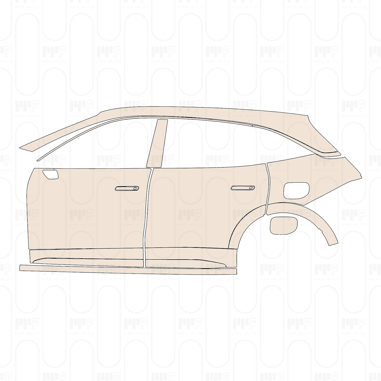 (left) Door+Side Skirt+Rear Fender