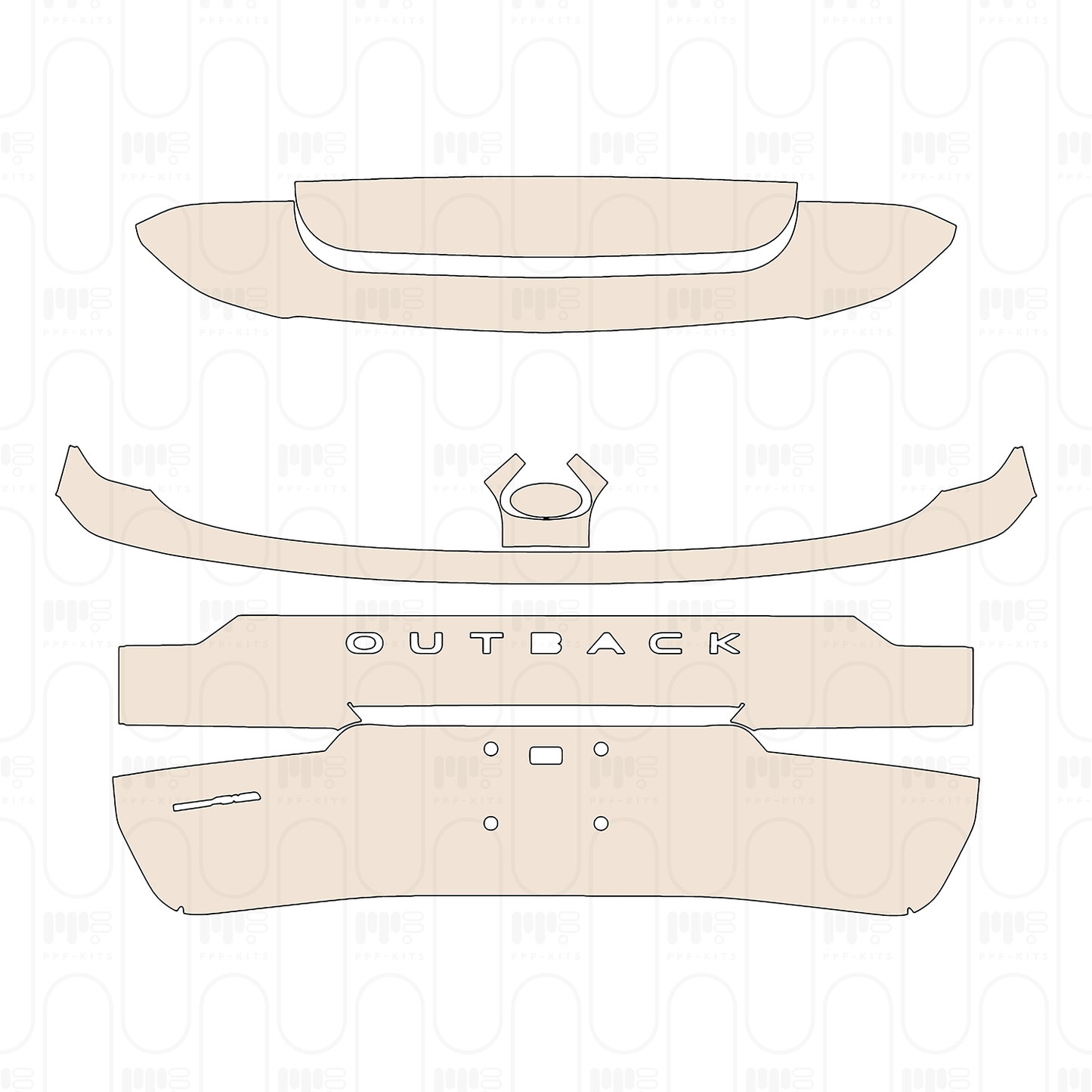 Trunk Lid with "OUTBACK" & "AWD" Emblems