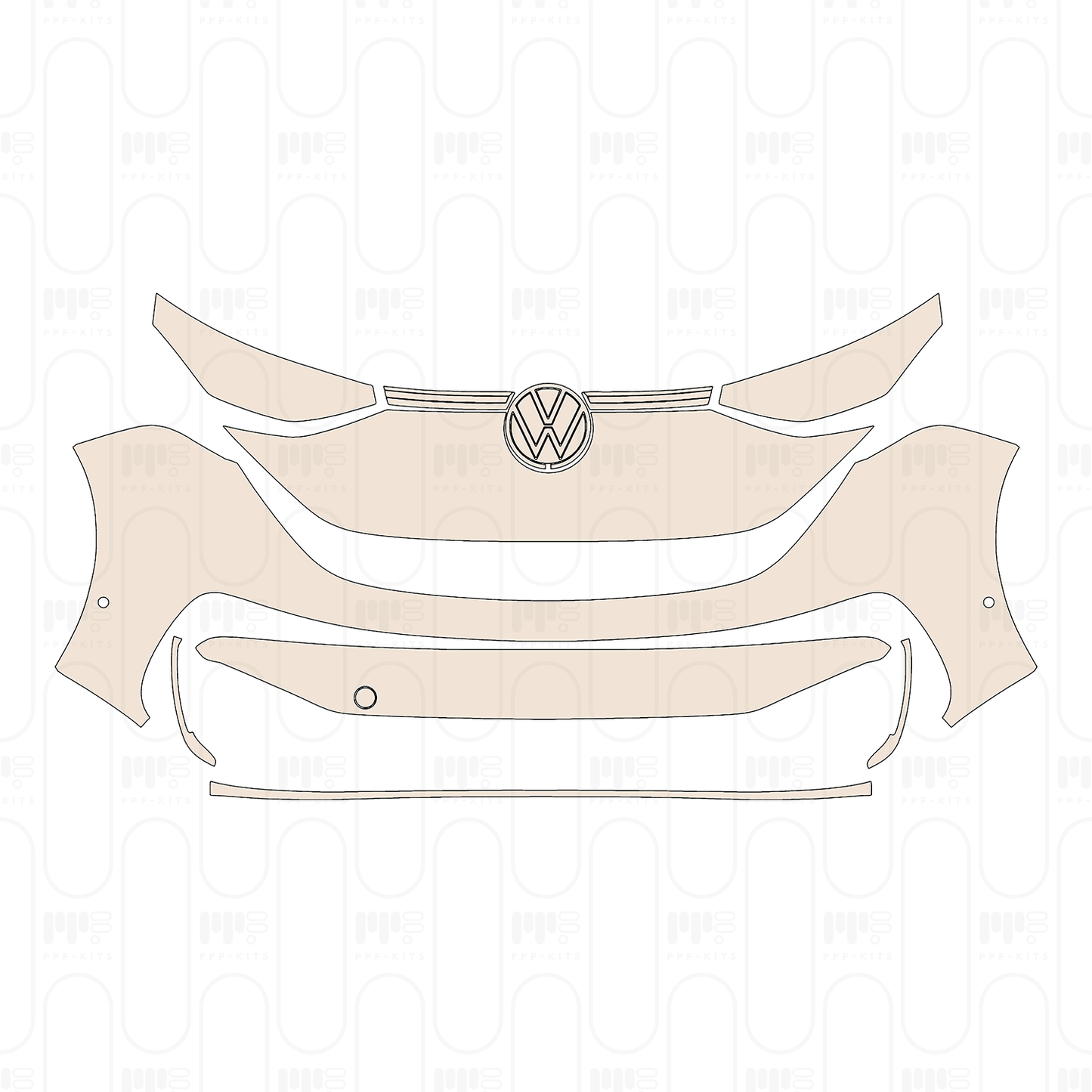 Bumper+Headlamp with simplified grille, with 2 PDC (Parking Sensors)