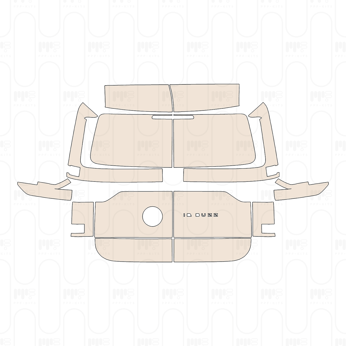 Trunk Lid with Barn Door, with "ID BUZZ" Emblem
