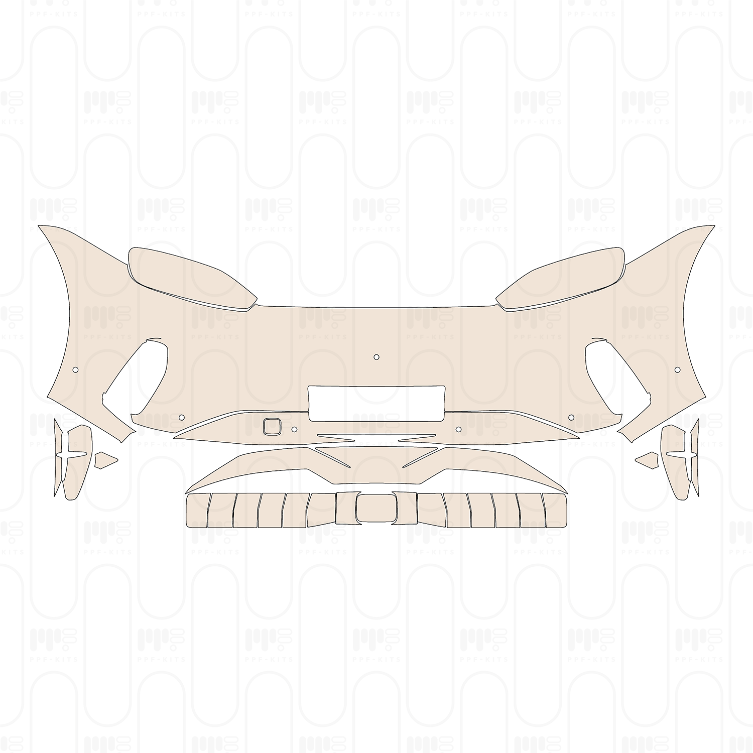 Bumper+Headlamp without SportDesign Package, with 6 PDC (Parking Sensors) and 1 camera