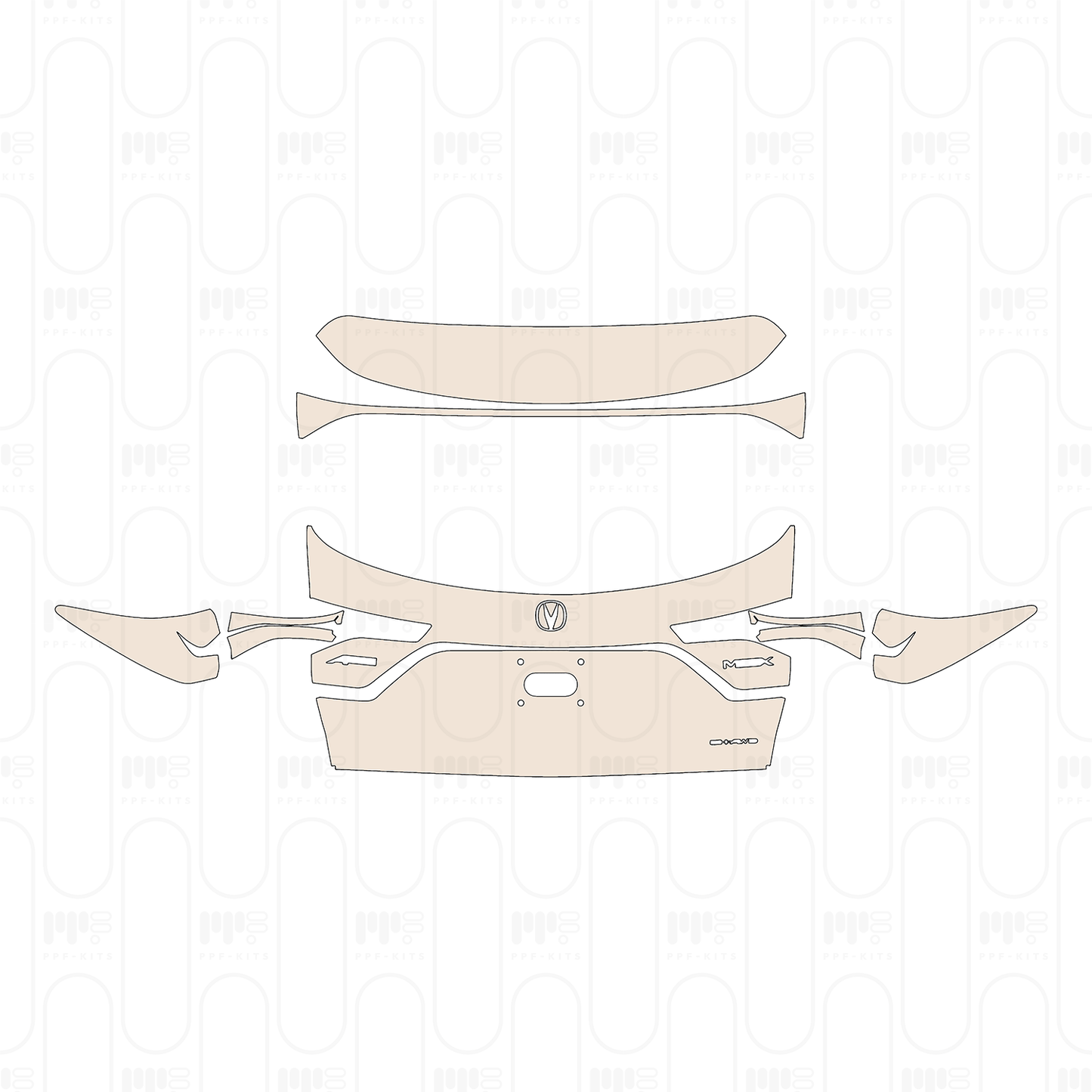 Trunk Lid with "A-SPEC" & "MDX" & "SH-AWD" Emblems