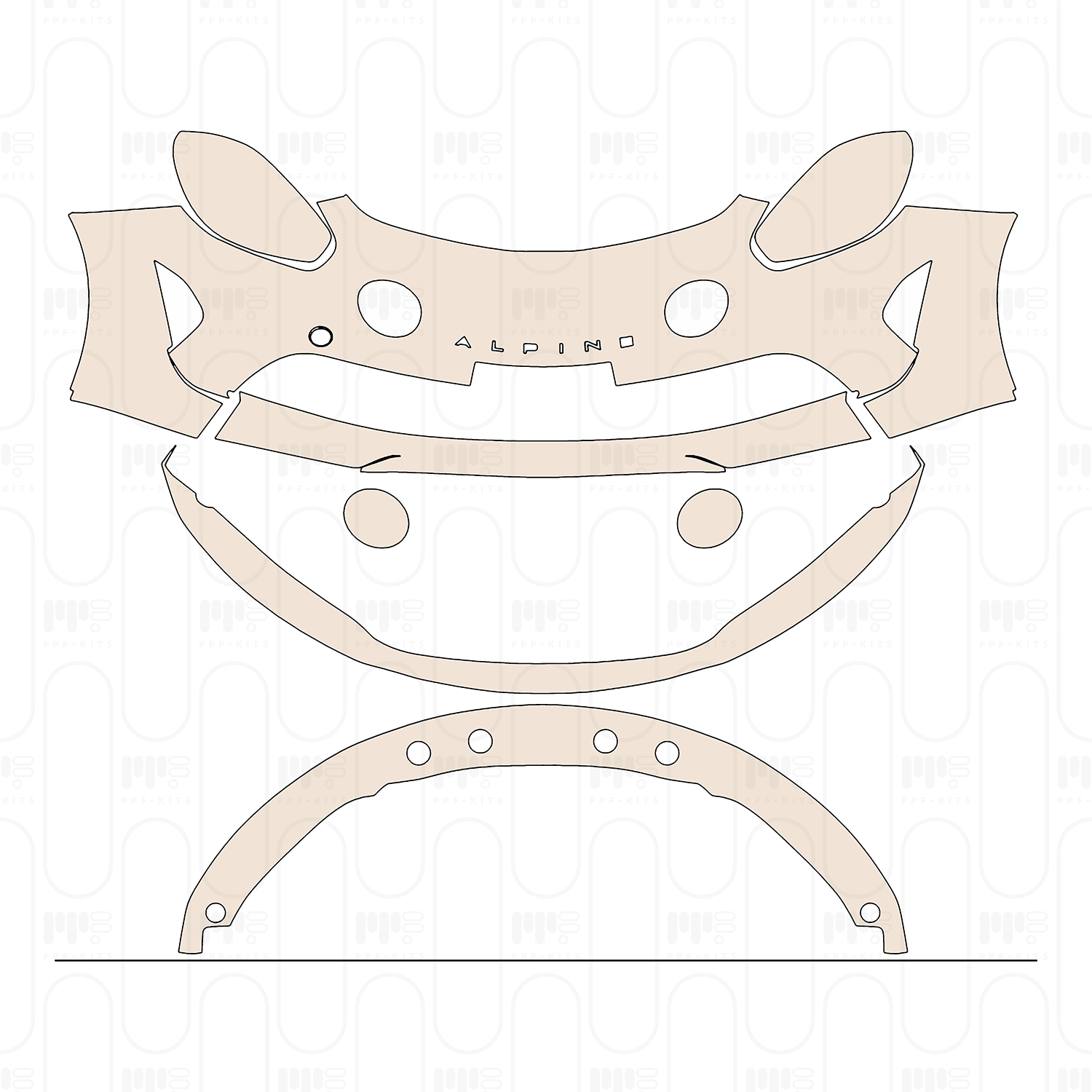 Bumper+Headlamp with "ALPINE" Emblem