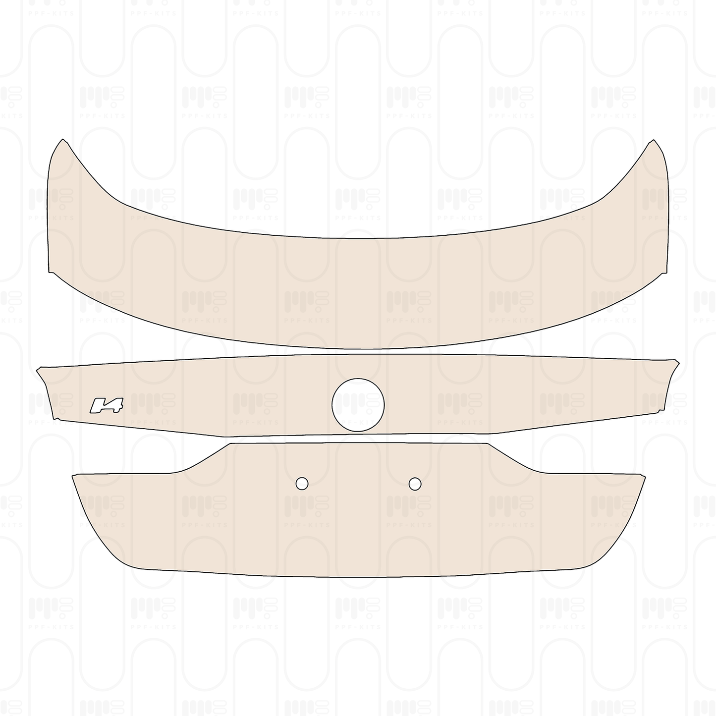 Trunk Lid with "i4" Emblem, without Spoiler