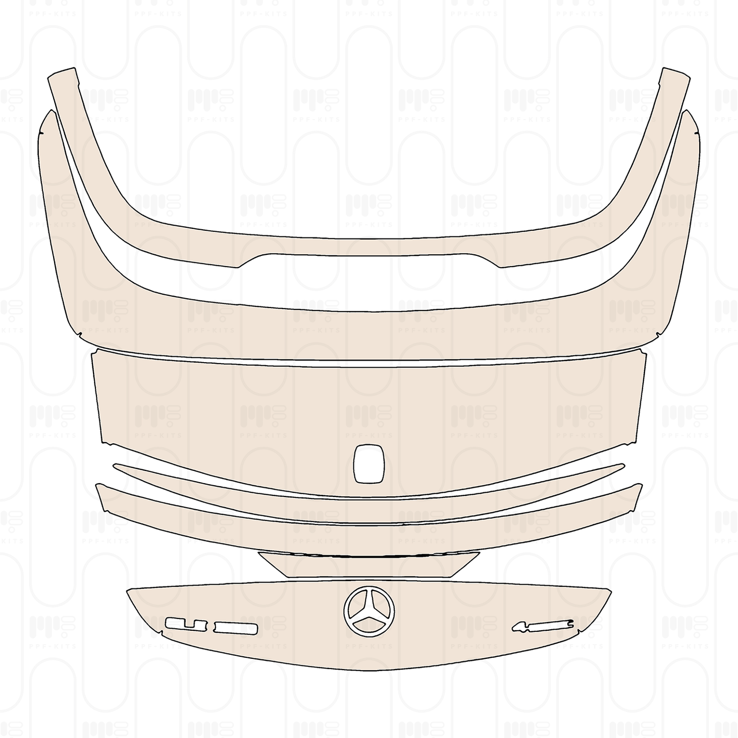 Trunk Lid with Spoiler, with Antenna cutout, with "CLE 300" & "4MATIC" Emblems