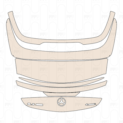Trunk Lid with Spoiler, without Antenna cutout, with "CLE 300" & "4MATIC" Emblems