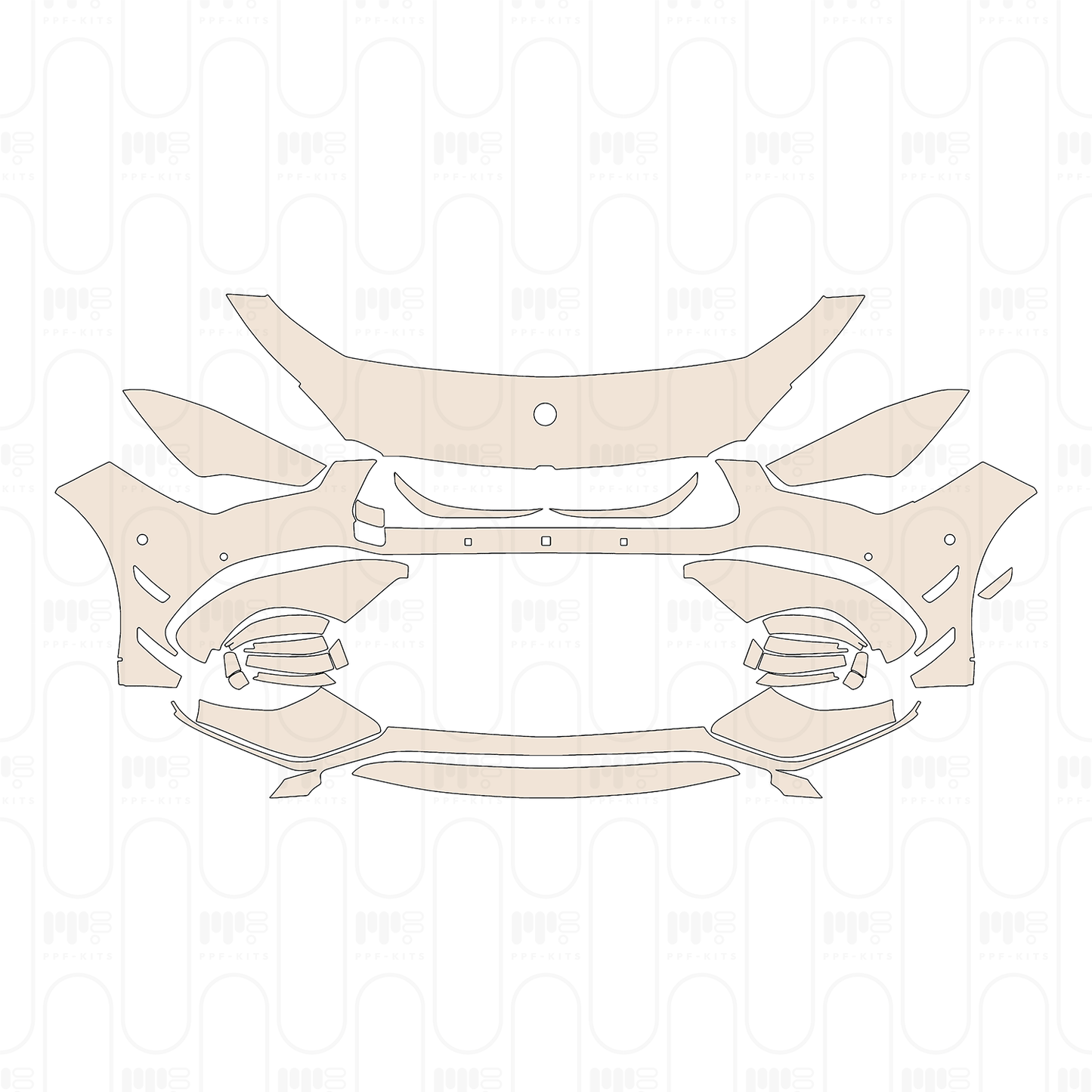 Bumper+Headlamp with aerodynamic Package, with 4 PDC (Parking Sensors)