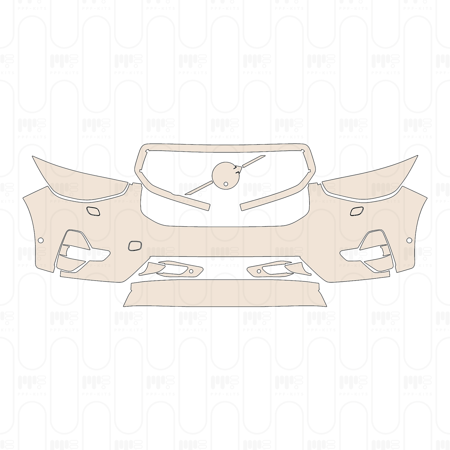 Bumper+Headlamp with headlight washing, with fog lamp