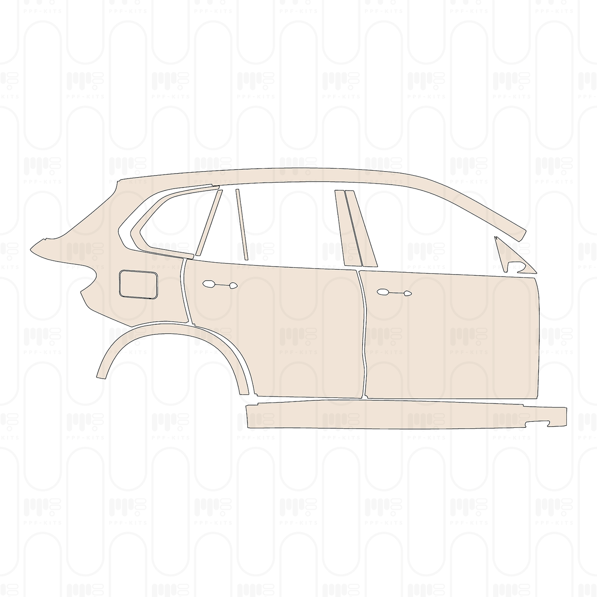 (right) Door+BC-Pillar+Rear Fender+Side Skirt