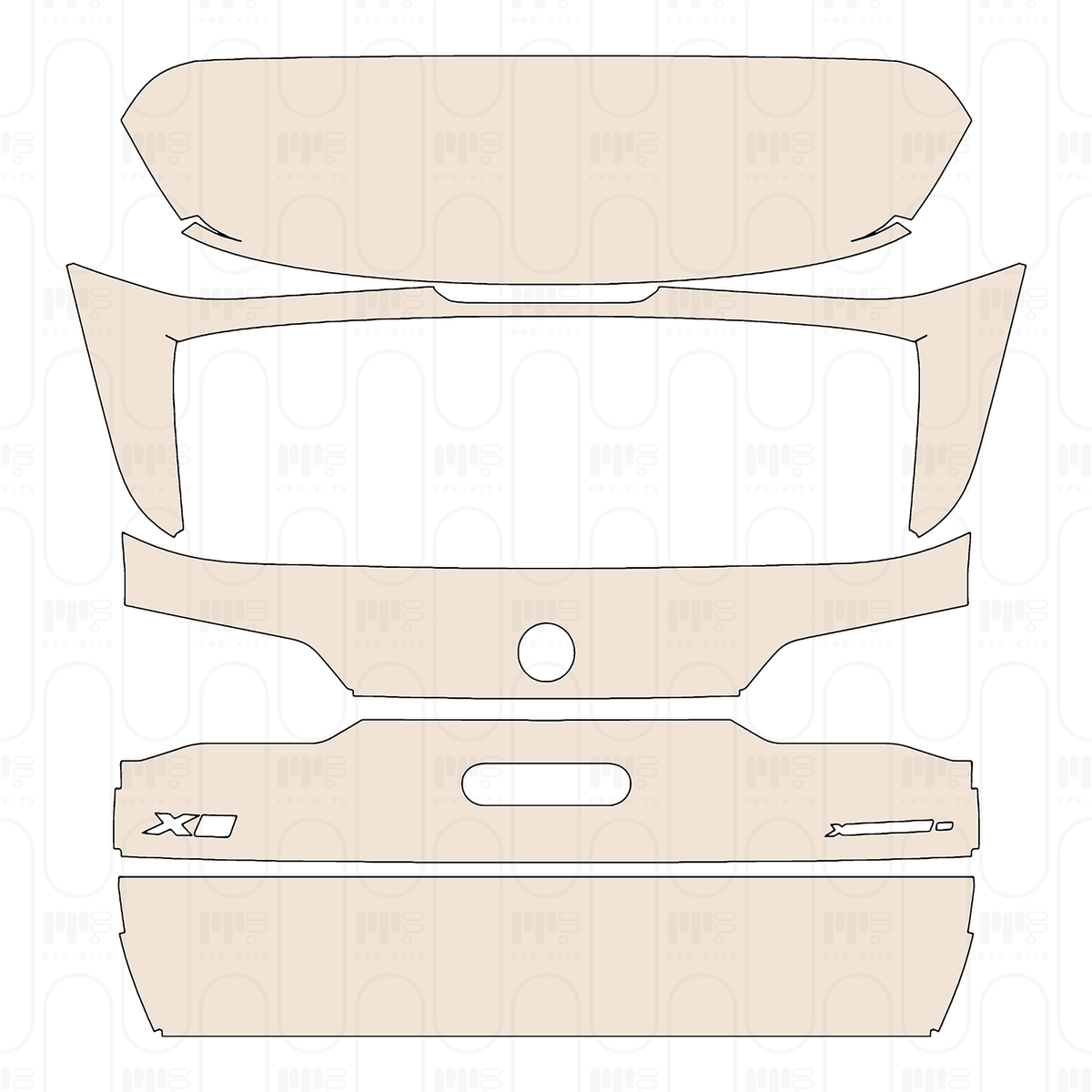 Trunk Lid with "X5" & "xDrive 50e" Emblem