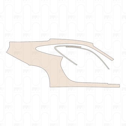 (right) Rear Fender bottom edge of rear Fender covers the coarse-grained surface