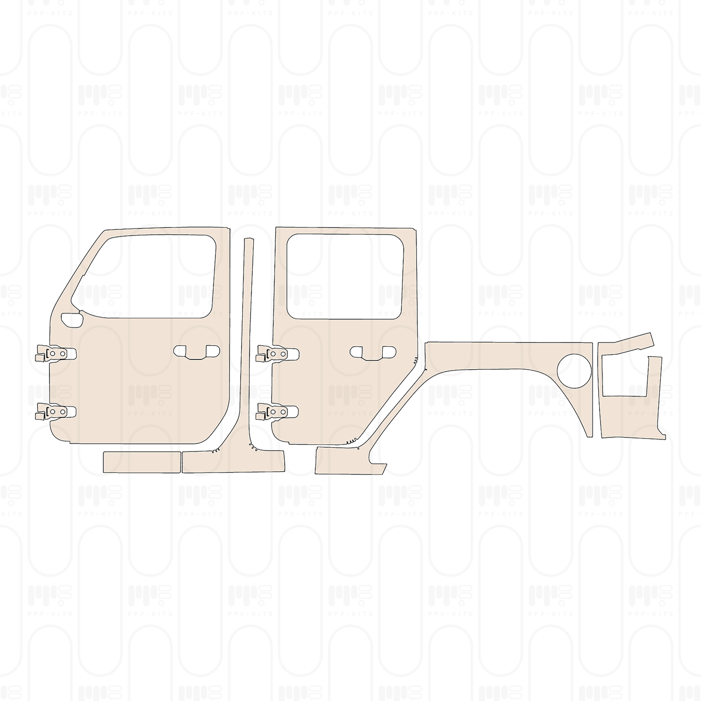 PPF precortado JEEP Wrangler 4 Door Sport 2026