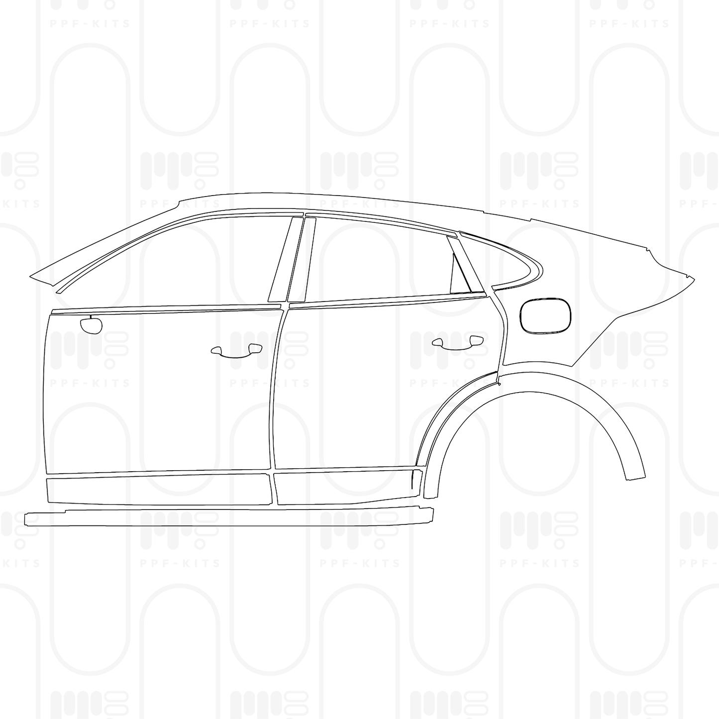 Pre-Cut PPF Porsche Cayenne Coupe Cayenne S E-Hybrid Coupe 2024