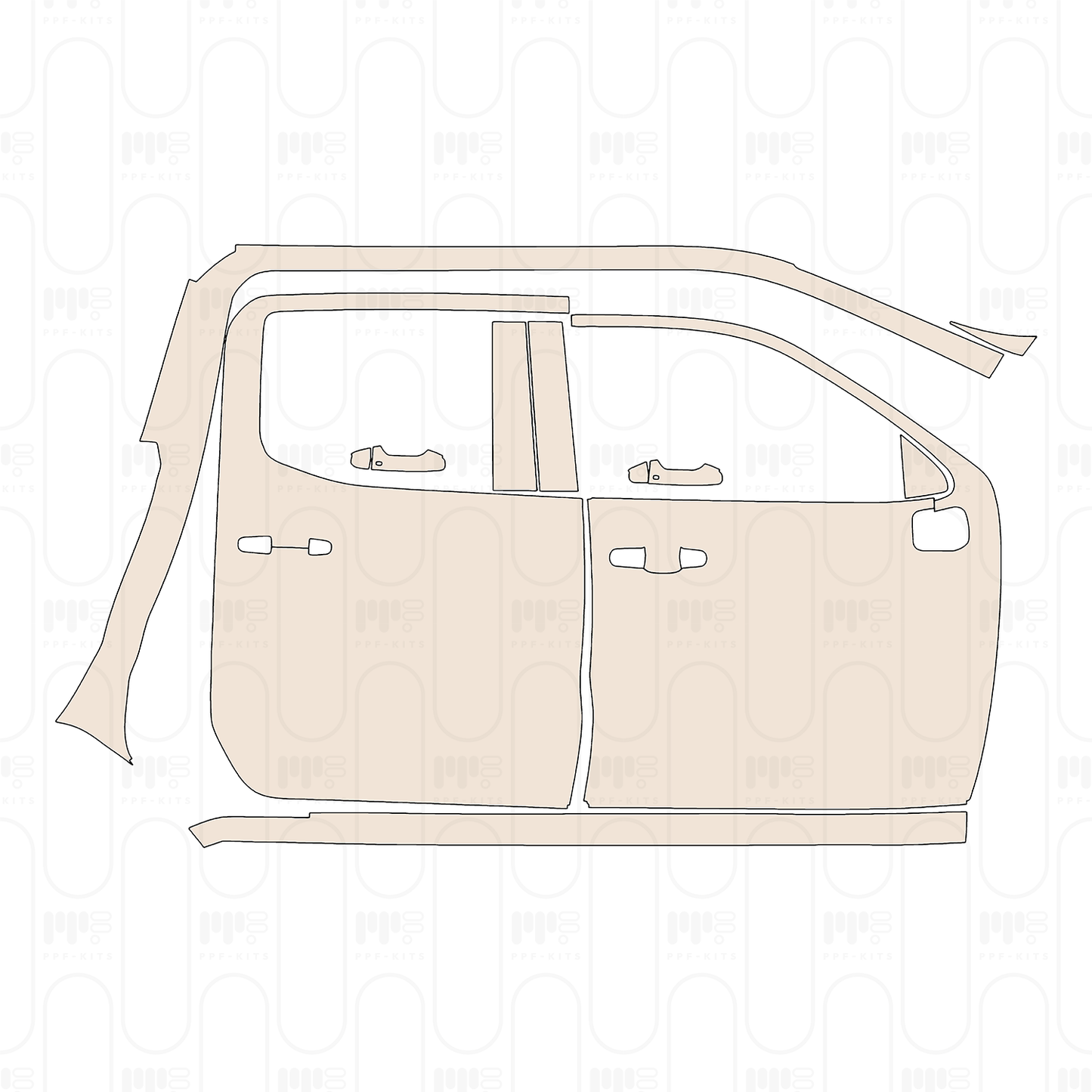 Pre-Cut PPF GMC Sierra 1500 Crew Cab ELEVATION 2022