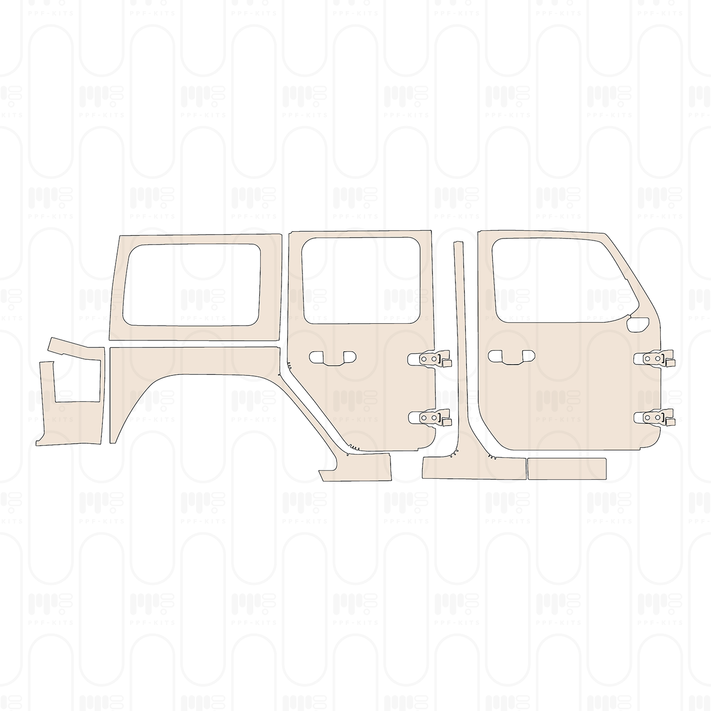 Pre-Cut PPF JEEP Wrangler 4 Door High Tide 2022