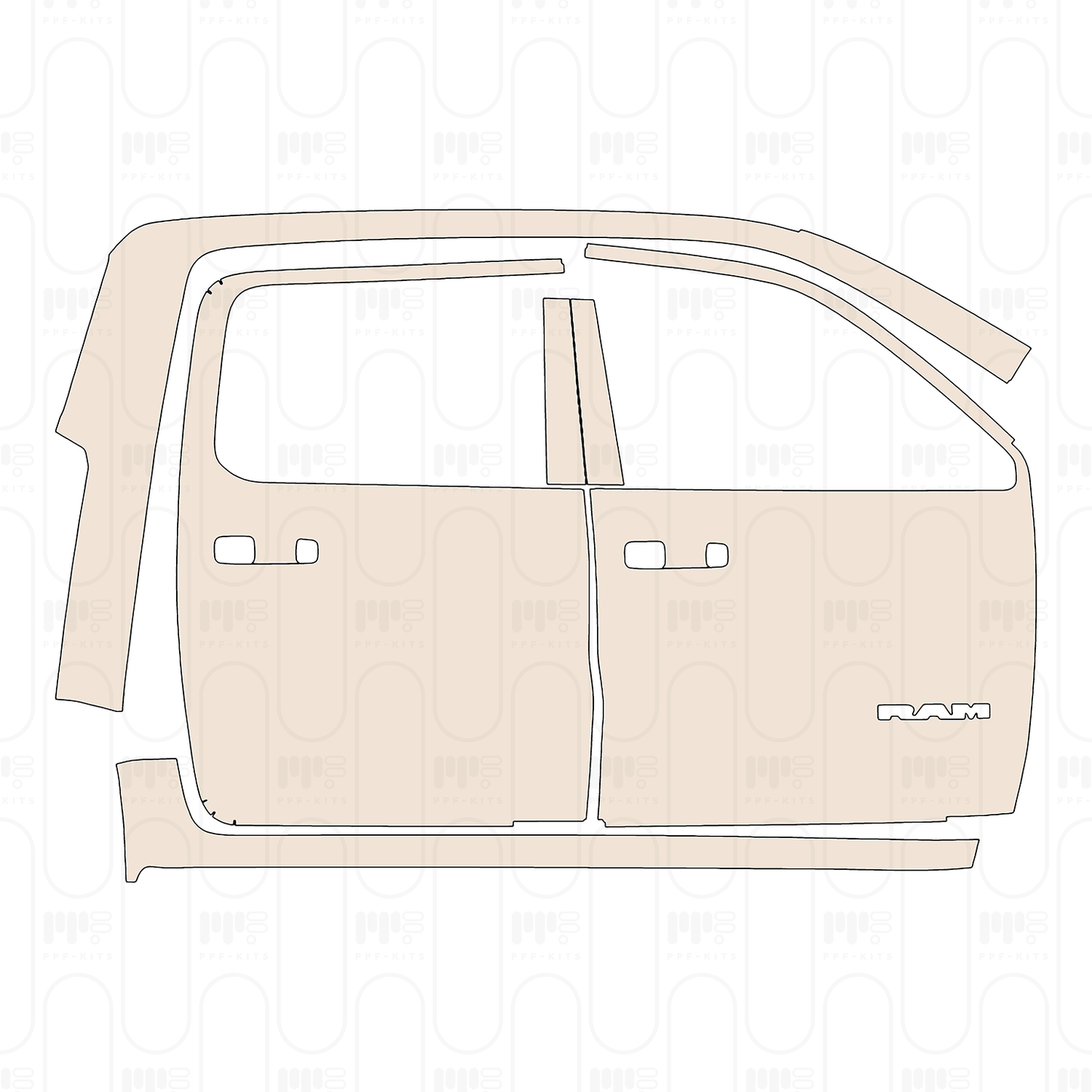 Pre-Cut PPF RAM Trucks 1500 Crew Cab Limited 2023