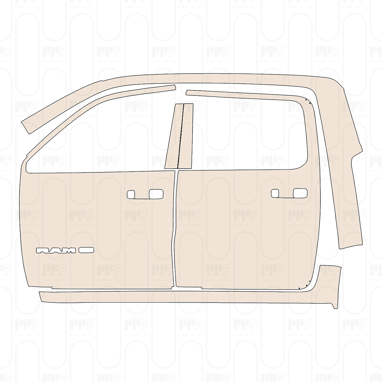 PPF precortado RAM Trucks 1500 Crew Cab Limited Longhorn 2023