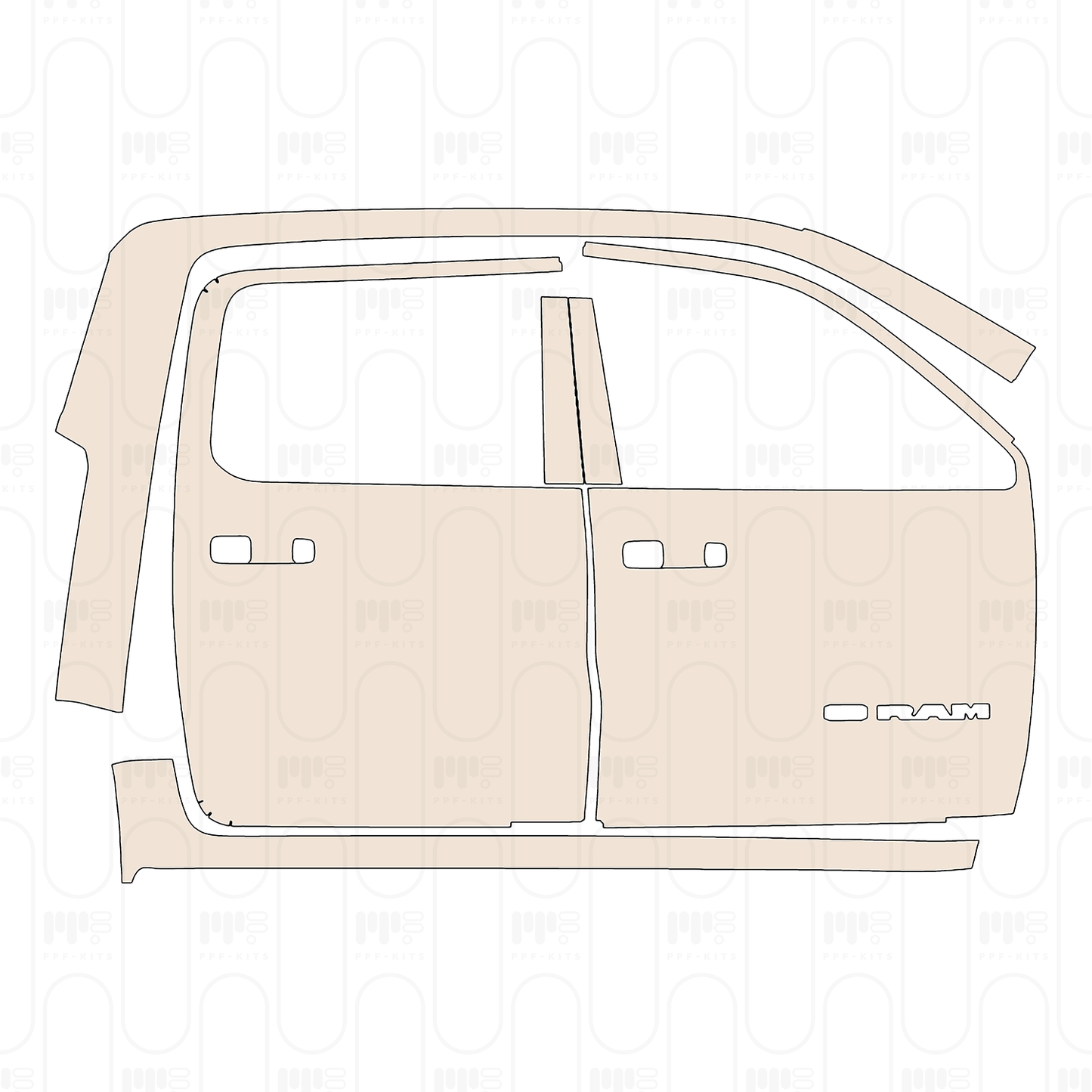 PPF precortado RAM Trucks 1500 Crew Cab Limited Longhorn 2023