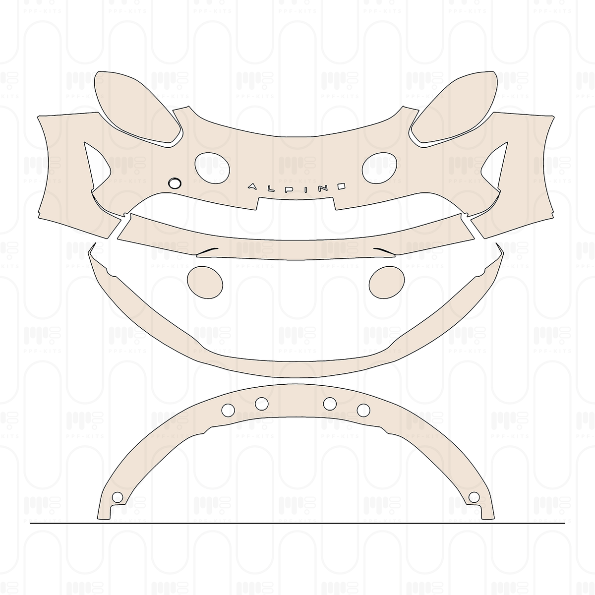 Pre-cut PPF pattern: Bumper + Headlamp - Alpine A 110 R 2023