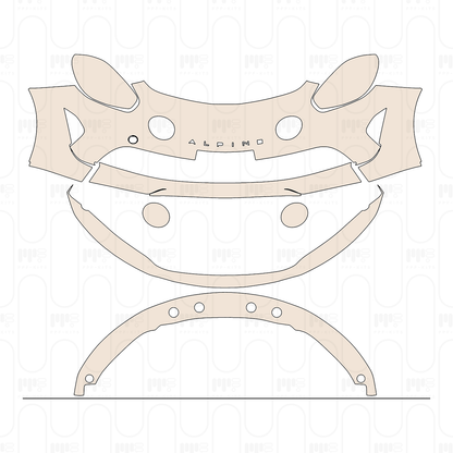 Pre-cut PPF pattern: Bumper + Headlamp - Alpine A 110 R 2023