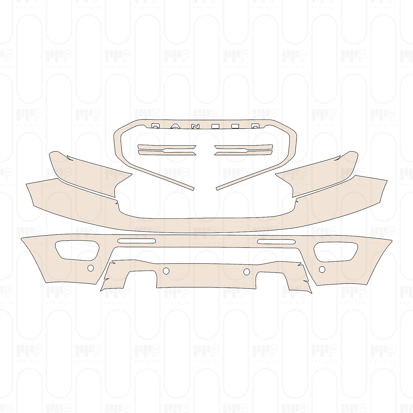 PPF precortado Ford Ranger (US) LARIAT SUPERCREW 2022