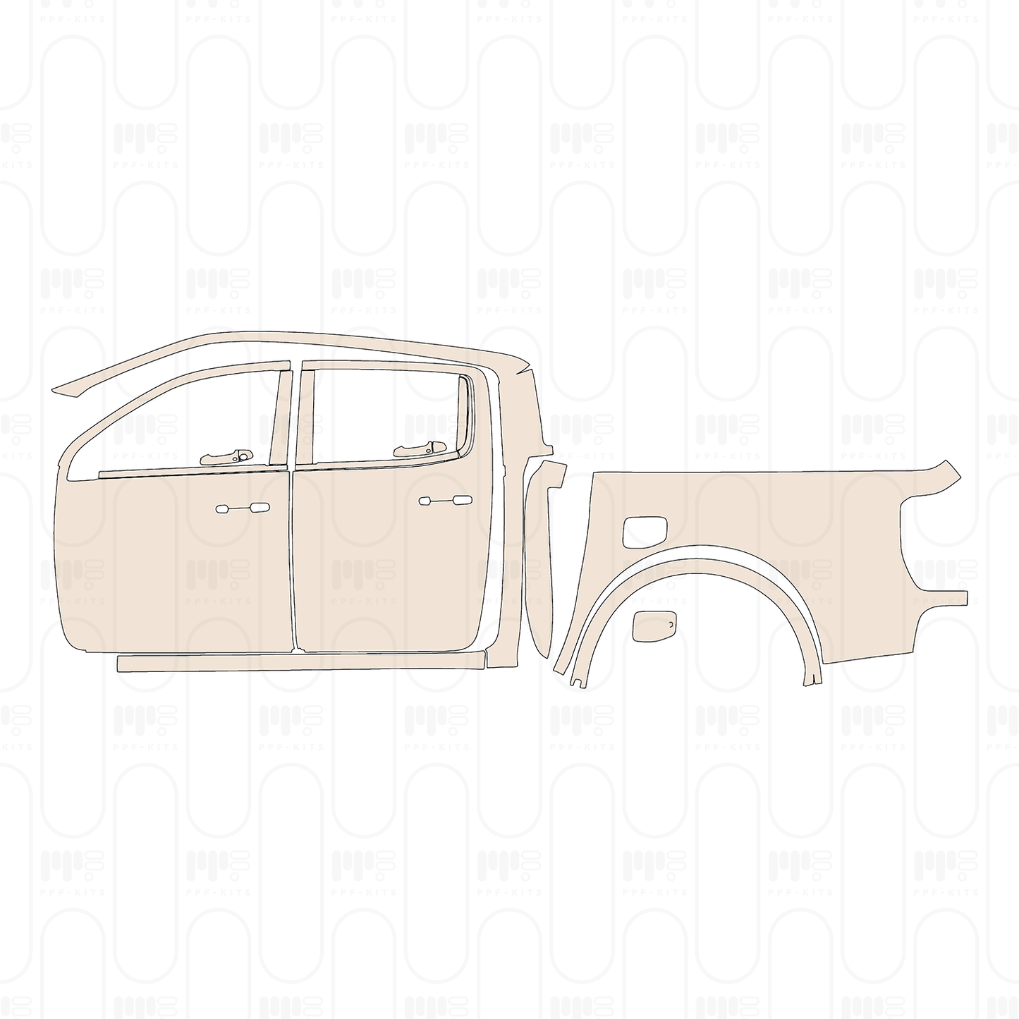 PPF precortado Ford Ranger (US) LARIAT SUPERCREW 2022