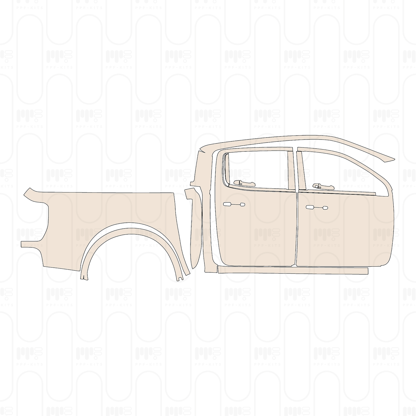 PPF precortado Ford Ranger (US) LARIAT SUPERCREW 2022