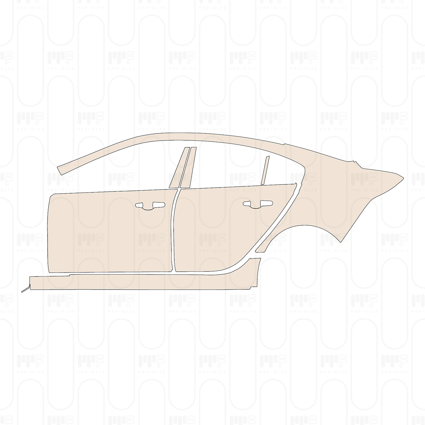 Pre-Cut PPF Jaguar XE (Standard Wheelbase) Base 2020