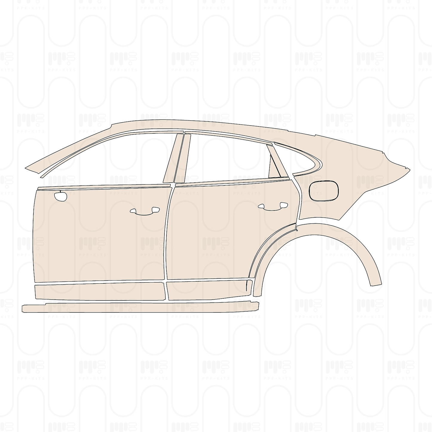 Pre-Cut PPF Porsche Cayenne Coupe Cayenne E-Hybrid Coupe 2021