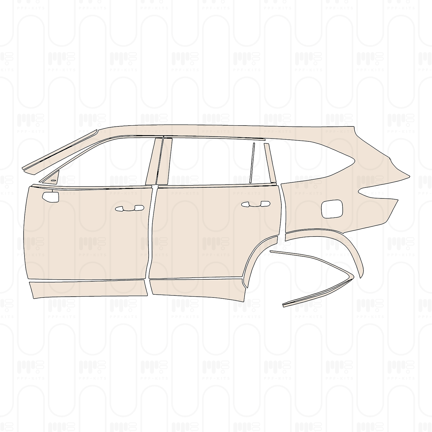 Pre-Cut PPF Toyota Highlander (US) Limited 2022
