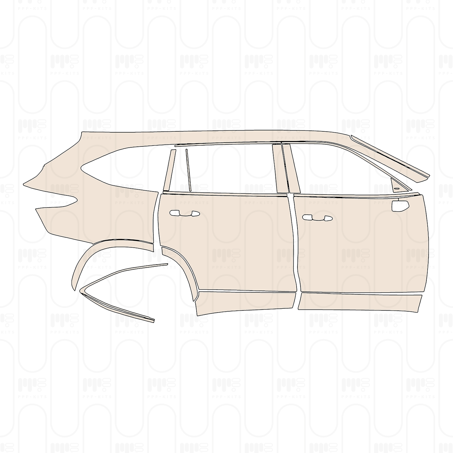 Pre-Cut PPF Toyota Highlander (US) Limited 2022