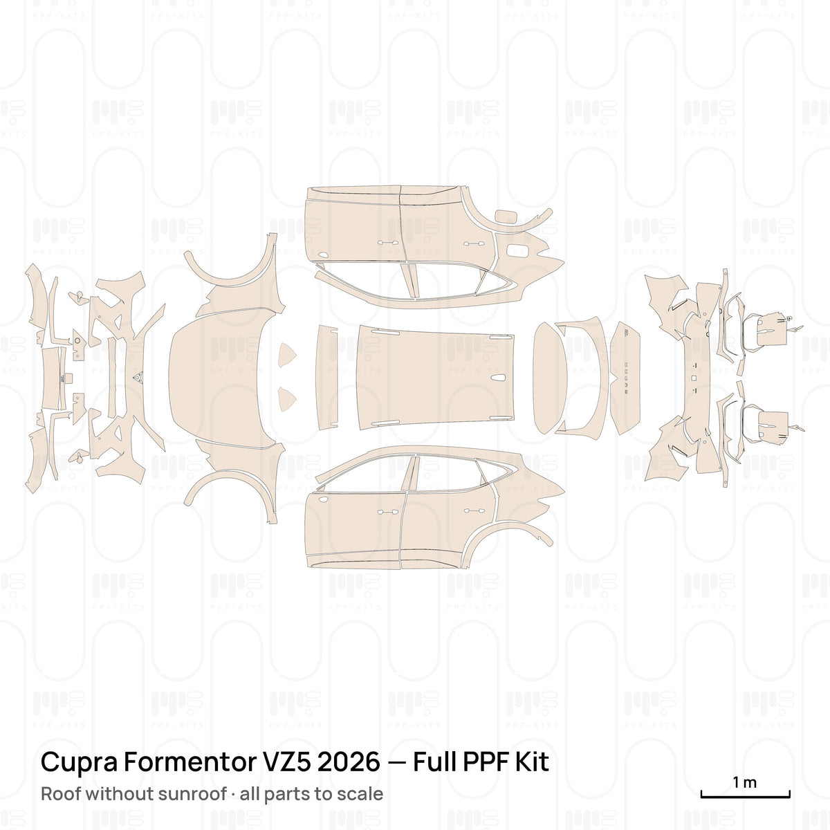 Roof without sunroof / PPF-Kits PK-G2