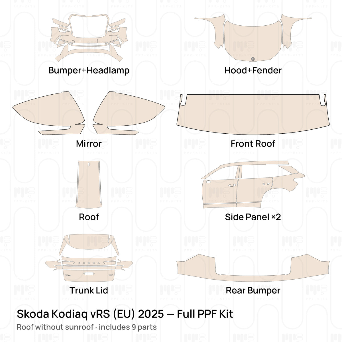 Roof without sunroof / PPF-Kits PK-G2